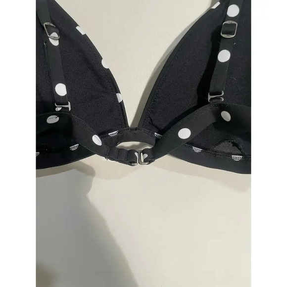 Hollister Swim Black and‎ White Polka Dot Triangle Bikini Top - Picture 5 of 7